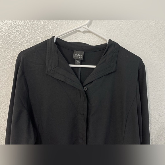 Eileen Fisher Black Wool Blend Smock Tunic - Picture 4 of 14